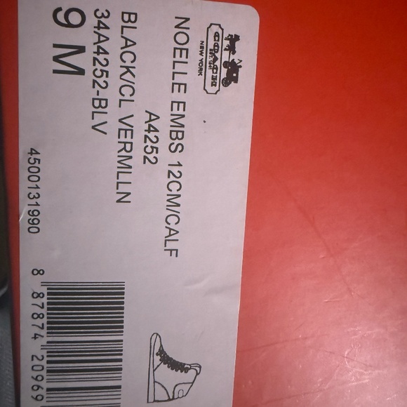 NEW IN BOX Coach Noelle hidden wedge ankle boots with red and black laces - Picture 5 of 9